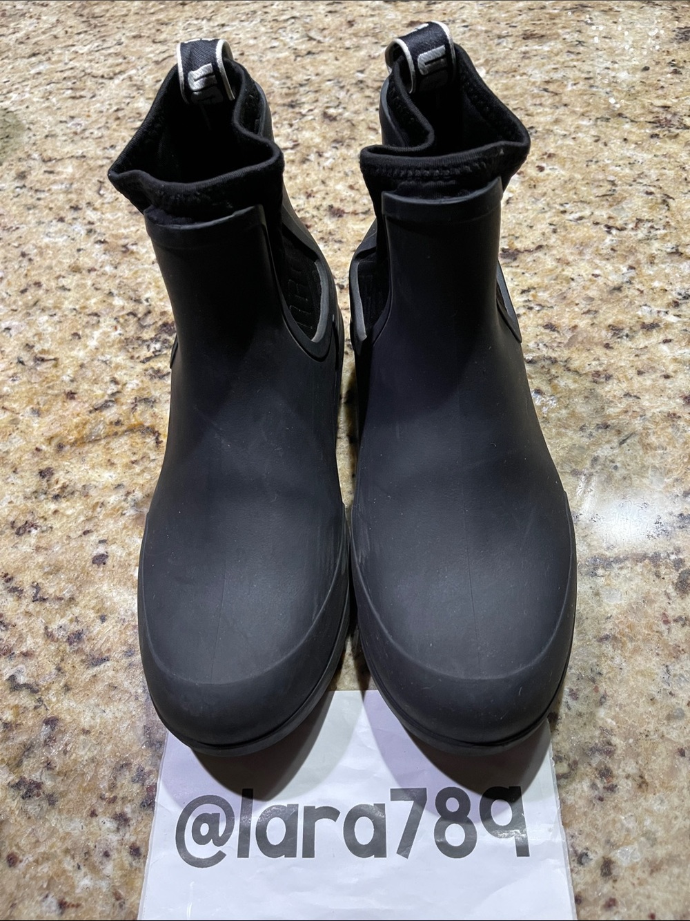 UGG Black Waterproof Slip-On Rain Boots